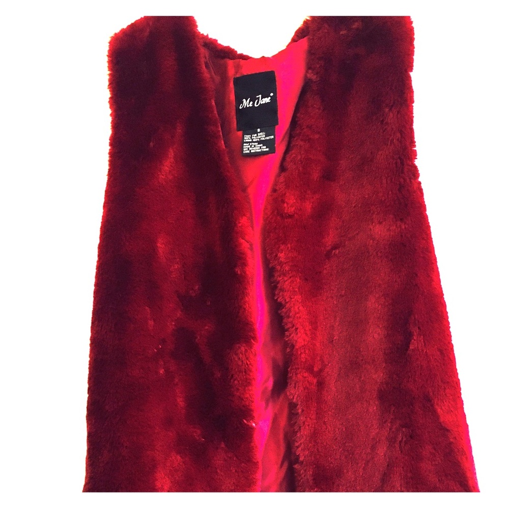 Burgundy Faux Fur Vest